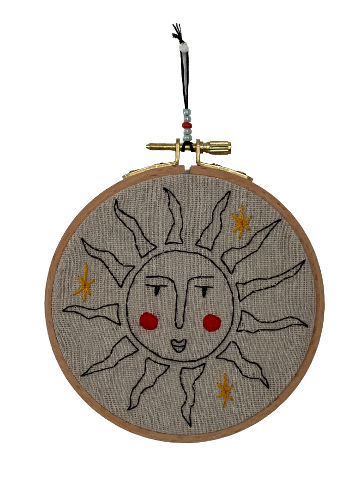 Sun embroidery hoop