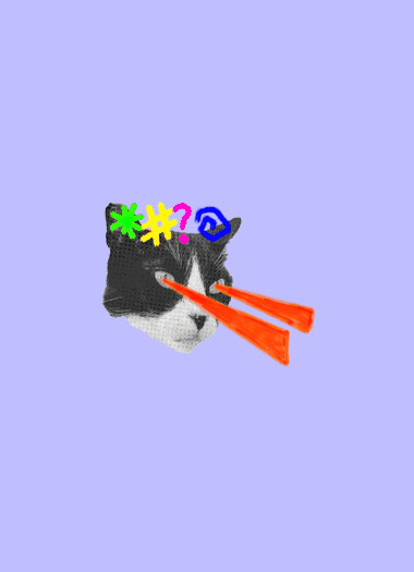 Ricky the cat with laser eyes