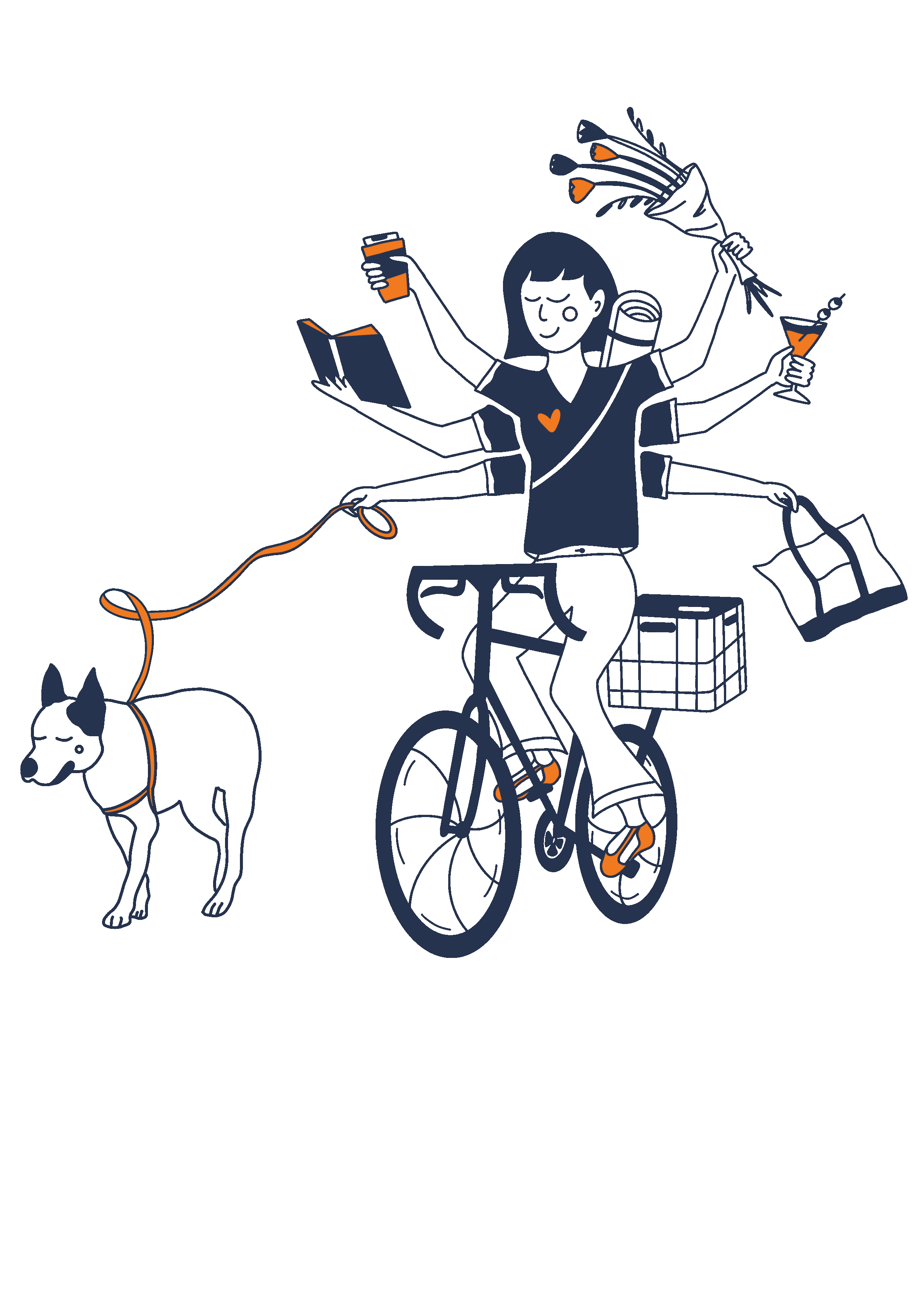 Animated final illustration - cyclist with dog